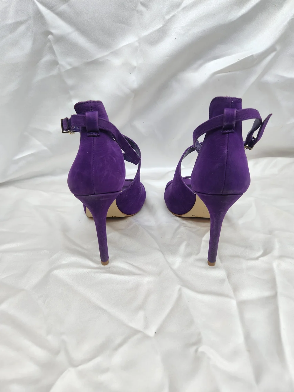 Gianni Bini Purple Suede Crisscross Ankle Strap Heels